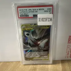 Pokemon Latias & Latios GX 060/095 Sm9 Tag Bolt Double Rare Holo Japanese PSA 10 - Image 1
