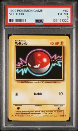 1999 POKEMON GAME #67 VOLTORB PSA 6 - Image 1