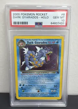 DARK GYARADOS - 2000 Pokemon Rocket Unlimited HOLO #8 PSA 10 POP 104 - Image 1