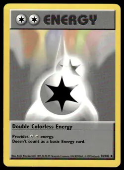 Pokemon TCG Base Set (Shadowless) #096/102 Double Colorless Energy LP - Image 1