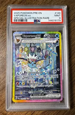PSA 9 Pokemon Vaporeon Ex #149/131 Holo Rare- Prismatic Evolutions MINT - Image 1
