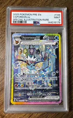 PSA 9 Pokemon Vaporeon Ex #149/131 Holo Rare- Prismatic Evolutions MINT - Image 2