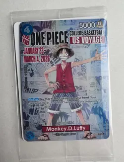 One Piece Monkey D. Luffy US Voyage College Basketball Promo Card (Sealed) - Image 1