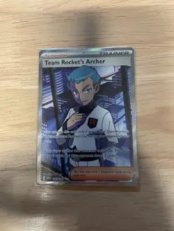 Team Rocket's Archer 223/182 Destined Rivals Full Art Ultra Rare Pokemon Card. - Image 1
