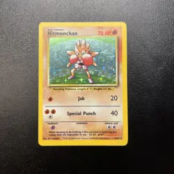 Pokemon TCG Hitmonchan Base Set Unlimited Holo Card 7/102 - Image 1
