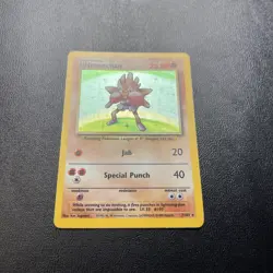 Pokemon TCG Hitmonchan Base Set Unlimited Holo Card 7/102 - Image 4