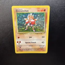 Pokemon TCG Hitmonchan Base Set Unlimited Holo Card 7/102 - Image 5