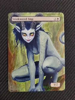 MTG Hand Painted Alter - Stinkweed Imp - Blossom Alters - Image 1
