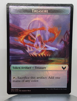 Foil - Fractal (3) // Treasure (7) Double-sided Token - Strixhaven: School of Ma - Image 2