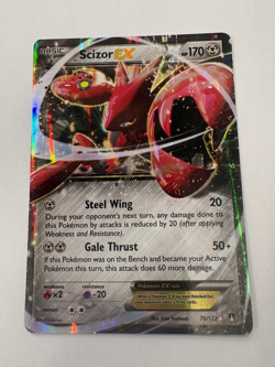 Pokemon TCG XY Breakpoint Scizor EX Full Art Rare Holo EX #76/122 LP - Image 1