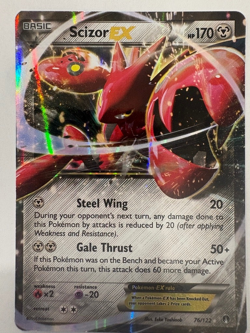 Pokemon TCG XY Breakpoint Scizor EX Full Art Rare Holo EX #76/122 LP - Image 3