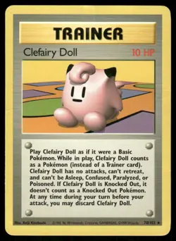 Clefairy Doll 70/102 Base Set Pokemon TCG trading card - Image 1