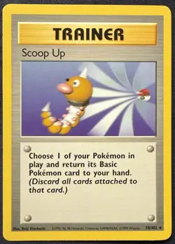 Pokemon TCG Scoop Up Trainer 78/102 Base Set Unlimited Rare Vintage - Image 1