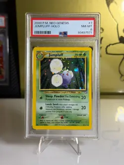 2000 Pokemon Neo Genesis Jumpluff Holo Rare #7 PSA 8 NM-MT Graded Vintage WOTC - Image 1