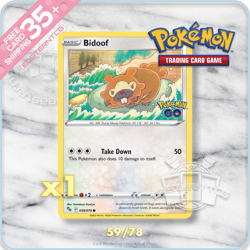 SINGLES DITTO Bidoof 059/078 – Pokemon Go – Unpeeled Pokemon Cards TCG – NM - Image 1