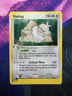 Pokemon TCG Slaking 12/109 EX Ruby & Sapphire Rare Card NM With SWIRL - Image 1