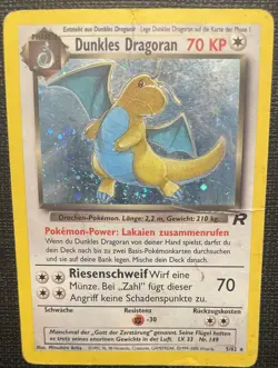 Pokemon TCG German Dark Dragonite 5/82 Holo Rare “Dunkles Dragoran” HP (DAMAGED) - Image 1