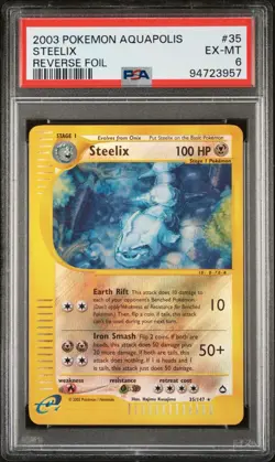 2003 POKEMON STEELIX REV REVERSE HOLO FOIL #35 ESERIES AQUAPOLIS PSA 6 EX-MT - Image 1
