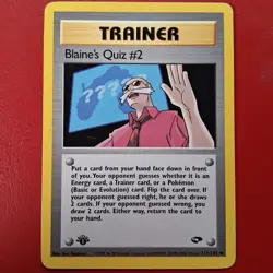 Blaine's Quiz #2 111/132 Gym Challenge Regular First Edition Pokemon Card - Image 1