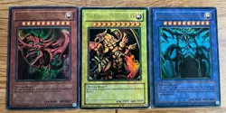 Yu-Gi-Oh! GB1 001 002 003 Egyptian Gods 2003 3 Cards Lot Ultra Rare Vintage LP - Image 1