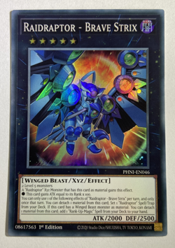 Yugioh PHNI-EN046 Raidraptor - Brave Strix Super Rare 1st Edition - Image 1