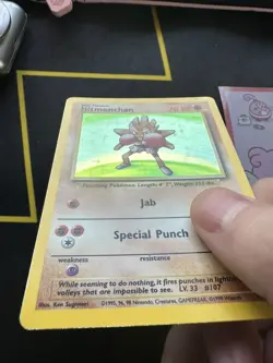 Pokemon Card Hitmonchan Base Set 7/102 Holo Unlimited Holo Rare 242💎LP💎 - Image 2