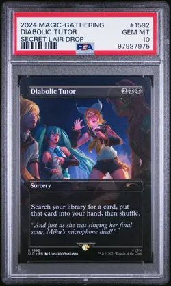 2024 MTG SECRET LAIR DROP #1592 DIABOLIC TUTOR PSA 10 - Image 1