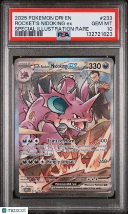 Rocket's Nidoking EX SIR PSA 10 2025 Destined Rivals Pokemon 233/182 - Image 1