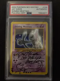 Pokemon Neo Destiny Shining Mewtwo #109 Jay Goede Auto PSA Authentic / DNA Cert - Image 1