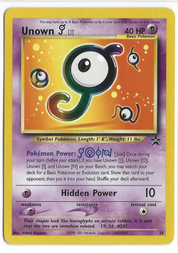 Unown [J] 38/53 WOTC Black Star Promo Pokemon Card - Image 1