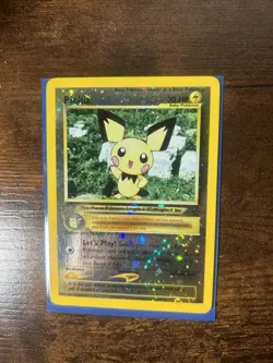 Pokemon Pichu Neo Genesis 35 2000 Holo Rare 30 HP Baby Card TCG - Image 1
