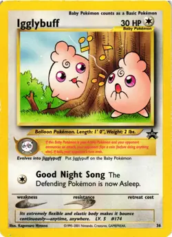 Pokemon TCG Igglybuff 36 WoTC Black Star Promo MP - Image 1