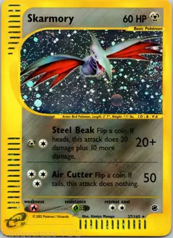 Skarmory 27/165 Holo Rare Expedition Base Set Pokemon LP - Image 1