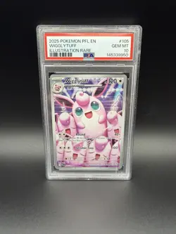 PSA 10 WIGGLYTUFF #105 ILLUSTRATION RARE 2025 POKEMON PFL EN PHANTASMAL FLAMES - Image 1