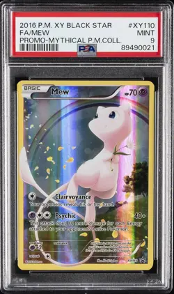 2016 POKEMON XY BLACK STAR PROMO MYTHICAL POKEMON COLL #XY110 FULL ART/MEW PSA 9 - Image 1