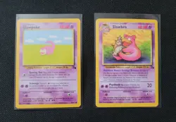 Private Listing Pokemon Fossil Red Logo 3rd Print 1999 2000 Slowpoke And Slowbro - Image 1