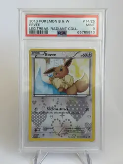 2013 POKEMON LEGENDARY TREASURES EEVEE #RC14 HOLO PSA 9 MINT #114420559 - Image 1