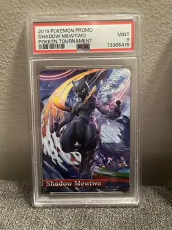 2016 Pokemon Promo SHADOW MEWTWO PSA 9 MINT Pokken Tournament Amiibo - Image 1
