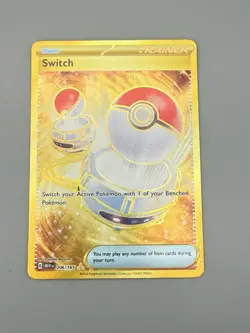 Pokemon TCG 206/165 Switch Pokemon 151 Trainer Gold Secret Rare Nice! - Image 1