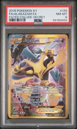 Pokemon TCG Alakazam ex 125/124 XY Fates Collide Secret PSA 8 - Image 1