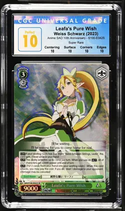 Weiss Schwarz GRADED Leafa's Pure Wish S100-E042S SR PRISTINE 10 ENG - Image 1