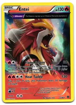 Entei 15/98 - Ancient Origins Rare Pokemon TCG Holo - MP Card - Image 1