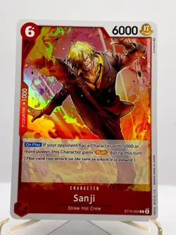 One Piece TCG Sanji Straw Hat Crew ST10-004 C Foil Anime Card - Image 1