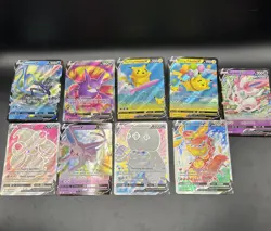 Lot Of 9 V Cards Surfing Pikachu Sylveon Crobat NM Full Art Holo Free Ship - Image 1