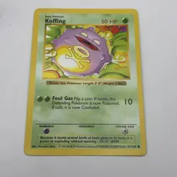 Vintage 1999 Shadowless KOFFING No. 51/102 Original POKEMON Card (Base Set) - Image 2