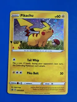 2020 pikachu Tail Whip Pokemon Card/ RARE Holographic Foil NM Unplayed - Image 1