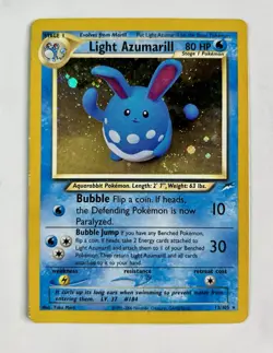 Light Azumarill 2002 Pokemon Neo Destiny Unlimited Holo Rare #13/105 * HP SWIRL - Image 1
