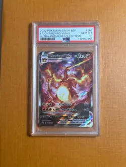 2022 POKEMON SWSH BLACK STAR PROMO #261 FULL ART/CHARIZARD VMAX PSA 10 - Image 1