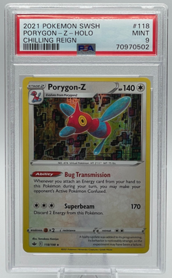 2021 POKEMON SWORD & SHIELD CHILLING REIGN #118 PORYGON-Z-HOLO PSA 9 MINT - Image 1