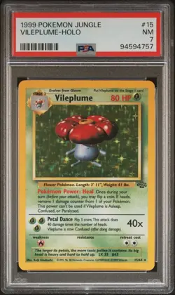 1999 Pokemon Jungle Holo Rare #15 - PSA NM 7 - VILEPLUME - Image 1